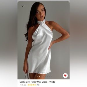 MESHKI Cartia Bow Halter Mini Dress- Large BRAND NEW WITH TAGS